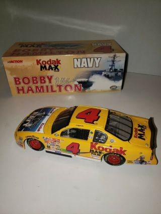 1:24 Die Cast Bobby Hamilton 4 Kodak Max Film Navy Racing Stock Car