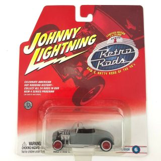 Johnny Lightning Retro Rods Emperor Custom Hot Rod Car Gray Die Cast 1/64 Scale