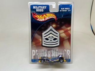 Hot Wheels - Military Rods - Blue Angels Jet Threat 3.  0 - Us Navy On Card - 2002