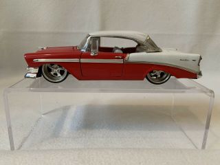 Jada Toys 1956 Chevy Belair 1:24 Scale Die Cast Metal Car Red/white
