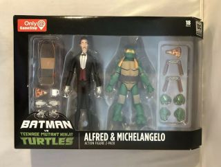 Batman Teenage Mutant Ninja Turtles Alfred Michelangelo 2 Pk Figures Gamestop