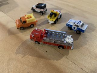 5 Micro Machines Road Service Rescue Truck,  Police Cars Firetruck,  & Tow Truck
