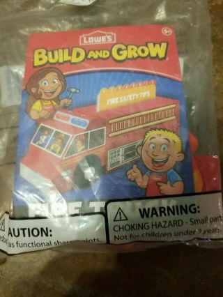 Lowes Kids Build And Grow Wooden Kit Fire Truck In Package