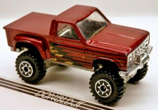Hot Wheels 1980s Chevrolet Stepside Pickup Dark Red 4x4 Chevy Truck 1/64 Scale