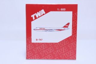 Schabak 1:600 Scale Twa Boeing 747 - 200 Die Cast Airplane
