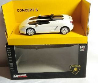 Mondo Motors 1:43 Scale Diecast - Lamborghini Concept S - White - Boxed