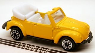 Welly Diecast Volkswagen Beetle Cabriolet Cabrio Yellow Vw Bug 1/64 Scale