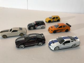 Jada Toys,  Mattel 1/64 Scale Mustang/volkswagen/mitsubishi - 6 Vehicles