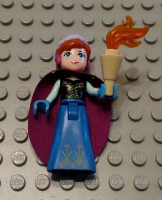 Lego Disney Frozen Anna Minifigure From 41062 With Torch And Cape
