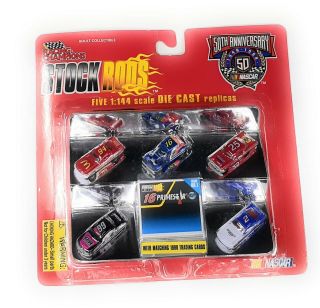 5 Cars Racing Champions Stock Rods 1/144 Nascar 50th Anniversary Ford Mustang Fb
