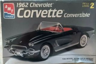Amt/ertl 1962 Chevrolet Corvette Convertible 1:25 Scale Kit 6489