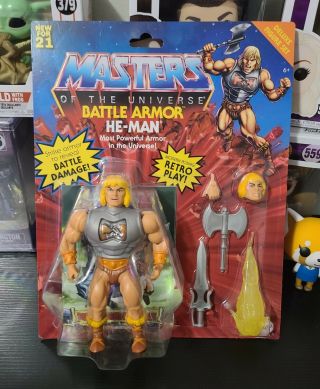Mattel Masters Of The Universe Origins Battle Armor He - Man Figure Motu In Hand