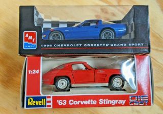 Khs - Ertl 96 Grand Sport,  Revell Die Cast 63 Stingray (two 1/24 Corvettes) - 294