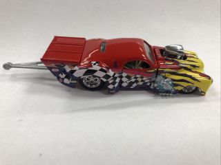 Red Nitro Fish Coupe Muscle Machine Pro Mod 41 Chevy Coupe Pewter Motor