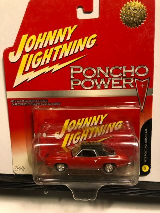 1/64 Johnny Lightning Poncho Power 1973 Pontiac Grand Am Red With Black Top 2