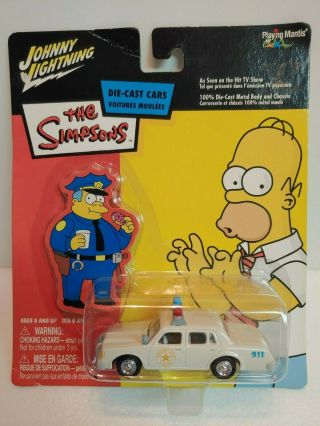 Johnny Lightning The Simpsons Chief Wiggum Police Cruiser White Lightning Krusty