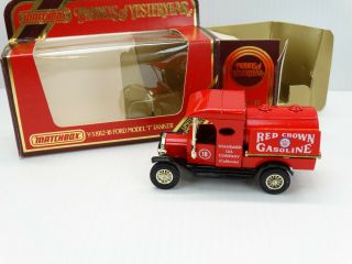 Matchbox Models Of Yesteryear Y3 1912 16 Ford Model T Red Crown Gasoline (aa24)