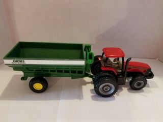 1/64 Ertl Case Ih Mx255 Tractor And C&j Farm Systems Grain Cart