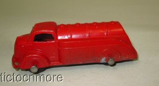 Vintage Tootsietoy Oil Tanker Truck Model Car Toy 1940s Red