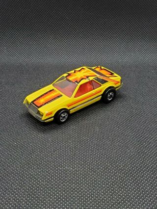 Hot Wheels Turbo Mustang,  Yellow,  Blackwalls,  1979,  Mattel 1125