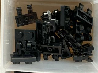 Lego Parts - Black Plate 1 X 2 W Clips (thick O Rings) - No 60470b - Qty 20