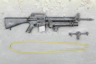 1/6 Scale Toy Weapon - Black M16 W/xm148 Grenade Launcher