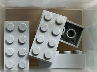 Lego Parts - Light Bluish Gray Brick 2 X 4 - No 3001 - Qty 5