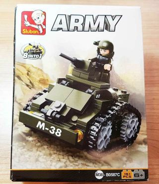 151pcs Sluban M38 Tank & Soldier Model Building Blocks Kids Diy Army Toys Lego