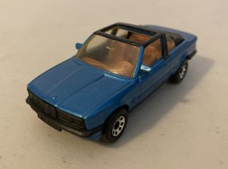 (c) Vintage 1985 Matchbox Bmw 323i Cabriolet Blue Diecast Car 1/58 Scale Nm