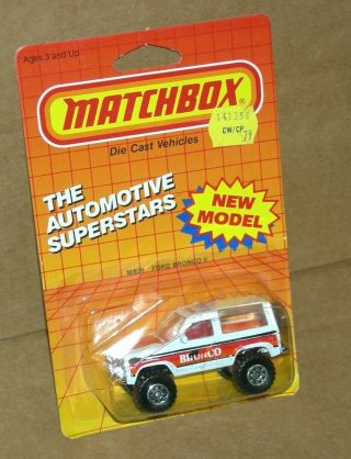1986 - 1987 Matchbox Ford Bronco Ii (note Blister)