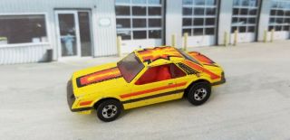 Vintage 1980 Hot Wheels Turbo Ford Mustang Fox Body Yellow Black - Wall Hong Kong