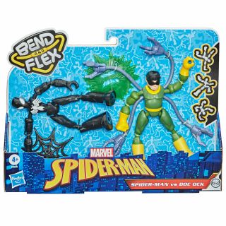 Marvel Spider - Man Bend And Flex Black Suit Spider - Man Vs.  Doc Ock Action Figures
