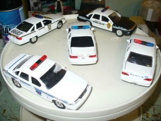 5 Roadchamps 1/43 Scale Police Cars Vintage Diecast Toys