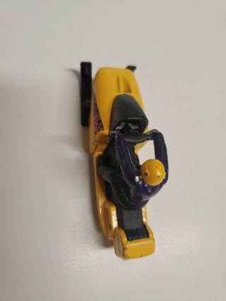 Mattel MATCHBOX 1999 Snowmobile,  Yellow Body,  Black Seat,  Purple Rider 3