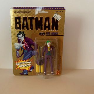 Vintage 1989 Batman Joker W/squirting Orchid Action Figure Toybiz