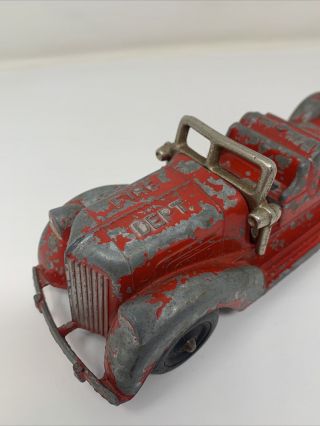 Hubley Kiddie Toy 473 Diecast Fire Truck VTG Antique Made in USA Rare 2