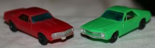 Vintage Tyco 1968 Chevy Camaro Ss & Amc Amx Plastic Toy Cars Ho Scale Hong Kong