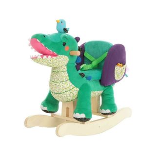 Labebe Child Rocking Horse Toy,  Stuffed Animal Rocker,  Green Crocodile Plush.