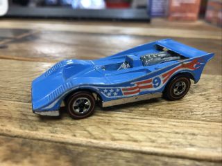 Vintage 1973 Hot Wheels Redline Blue American Victory Race Car