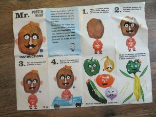 Vintage - Hasbro Mr.  Potato Head Instructions - 1960 