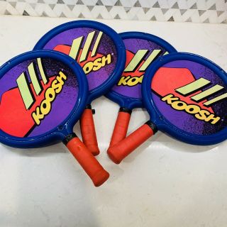 4 Vintage 1992 Oddzon Koosh Ball Paddle Raquet Racket 4 Player Blue