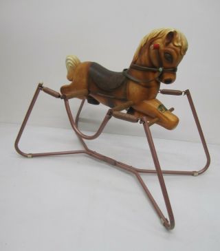 Reserved C1960s The Wonder Mare Rocking Horse Spring Bounce Ride - On Childs Toy