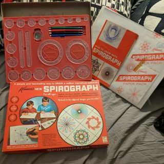 Vintage 1967 Kenner Spirograph No.  401 Complete Rare W/ Paper Pack Draw Game
