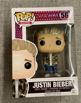 Justin Bieber Funko Pop Rocks Justin Beiber Vinyl Figure 56 Boxwear