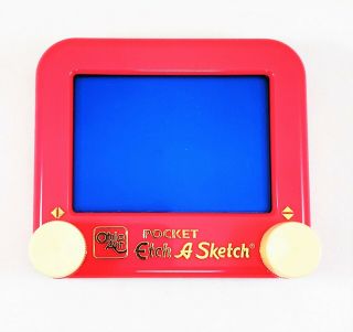 Ohio Art - Pocket Etch A Sketch - Mini Small Toy 4 " - Color Red