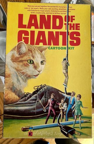 1968 " Land Of The Giants " Vintage Colorforms Cartoon Kit Complete In Box