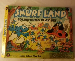 Colorforms Smurf Land Rare Vintage Deluxe Play Set 1981