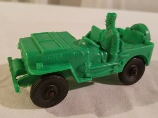 Vintage Auburn Rubber Co.  Green,  Army,  Wwii Willys Jeep,  654 Mold No 1,  4 " Long