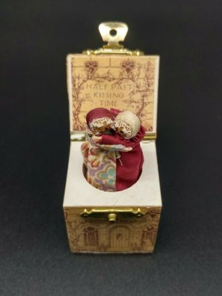 Ann Fuller Designs Miniature Jack In The Box Toy - Half Past Kissing Time - Cute