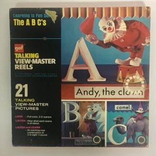 Gaf Learning Is Fun Series The A B C’s Talking View Master 3 Reels & Booklet